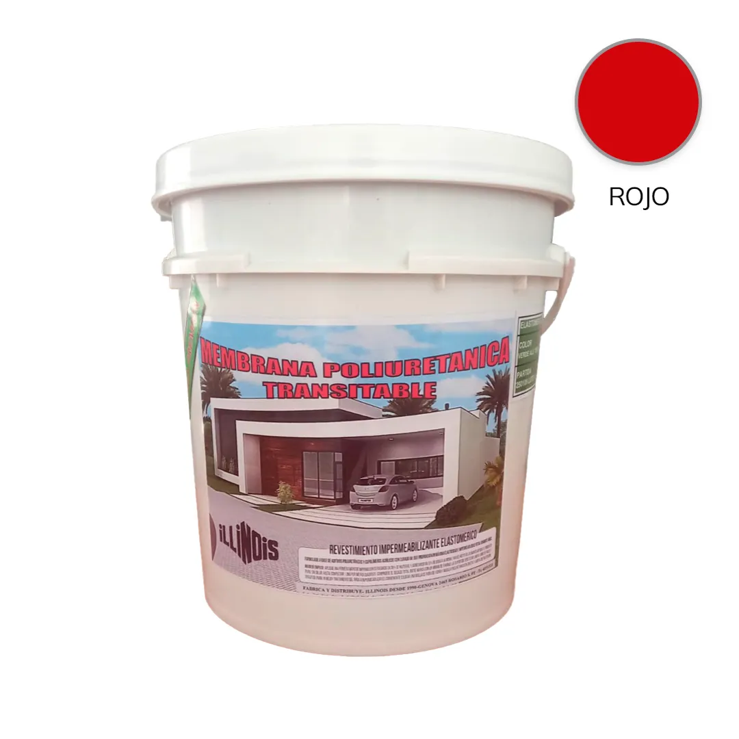 MEMBRANA ACRILICA POLIURETÁNICA TRANSITABLE 10KG COLOR ROJO